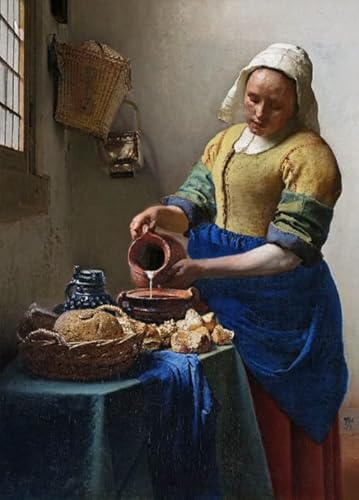 Puzzle 1000 Stück - Vermeers Famouss Oil Painting - Spiele Zur Stressreduzierung Für Die Ganze Familie Gifts - Puzzle-Herausfürderungs Spiel Für Erwachsene - Pk200Zw von ZYHDK
