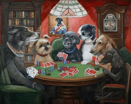 Puzzles 1000 Stück - Dogs Playing Pokers Poster，Abstract Art Puzzle - Für Spaß-Herausfürderungs Spielzeug Für Erwachsene Gifts - Lernspielzeug Für Die Ganze Familie - Pk242Zw von ZYHDK