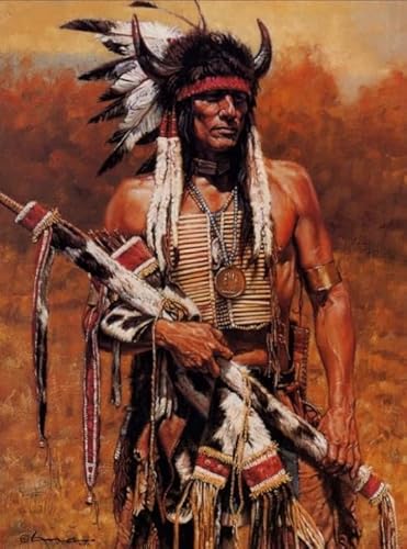 Puzzles 1000 Stück - Nativess India Oil Painting - Art Puzzle - Wand Kunst Dekoration - Herausforderungs Spiel Für Erwachsene - Elderly Fun Memory Toy Gifts Zx218Ap von ZYHDK