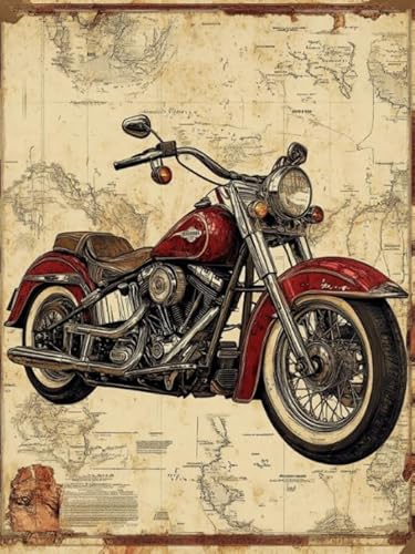 Puzzles 1000 Stück - Retro Motoss Racings Painting - Art Puzzle - Puzzle Spielzeug Zum Stressabbau Für Erwachsene Und Familien - Spielzeug Zur Stressreduzierung Für Die Familie Gifts Zx111Ap von ZYHDK