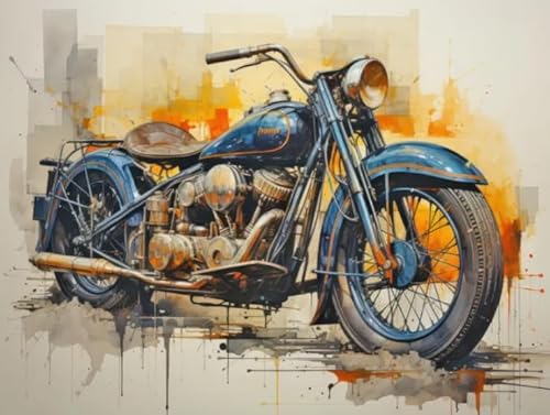 Puzzles 1000 Stück - Retro Motoss Racings Painting - Art Puzzle - Puzzle Spielzeug Zum Stressabbau Für Erwachsene Und Familien - Spielzeug Zur Stressreduzierung Für Die Familie Gifts Zx114Ap von ZYHDK