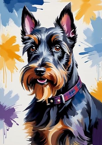 Puzzles 1000 Stück - Scottish Terriers Painting - Abstrakte Kunst Puzzle，Lernspiele Für Erwachsene - Personalisiertes Challenge-Spielzeug - Kw397Zk von ZYHDK