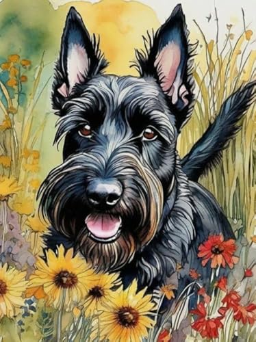 Puzzles 1000 Stück - Scottish Terriers Painting - Abstrakte Kunst Puzzle，Lernspiele Für Erwachsene - Personalisiertes Challenge-Spielzeug - Kw398Zk von ZYHDK