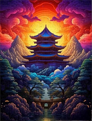 Temples Landscapes Posters - Lernspielzeug Puzzle Für Erwachsene - Elderly Gedächtnis- Und Wahrnehmungs Spiele Gifts - Puzzles 1000 Stück Zx151Aw von ZYHDK