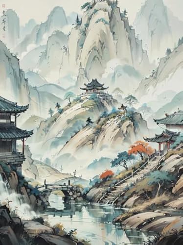 Unregelmäßiges Kunst Puzzle - Chinese Landscape Painting Washs Painting - Familien-Lernspiel Zum Gedächtnis - Wall Decor - Puzzle 1000 Stück Zx28Aw von ZYHDK
