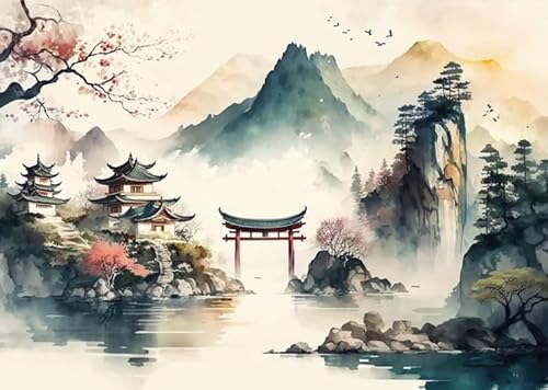 Unregelmäßiges Kunst Puzzle - Chinese Landscape Painting Washs Painting - Familien-Lernspiel Zum Gedächtnis - Wall Decor - Puzzle 1000 Stück Zx29Aw von ZYHDK