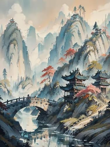 Unregelmäßiges Kunst Puzzle - Chinese Landscape Painting Washs Painting - Familien-Lernspiel Zum Gedächtnis - Wall Decor - Puzzle 1000 Stück Zx30Aw von ZYHDK