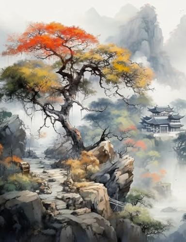 Unregelmäßiges Kunst Puzzle - Chinese Landscape Painting Washs Painting - Familien-Lernspiel Zum Gedächtnis - Wall Decor - Puzzle 1000 Stück Zx34Aw von ZYHDK