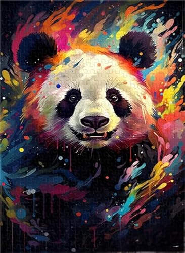 Unregelmäßiges Kunst Puzzle - Colorful Pandasss Posters - Spiele Zur Stressreduzierung Für Die Ganze Familie - Herausforderungs Spiel Für Erwachsene Gifts - 1000 Stück Puzzles Zx177Aw von ZYHDK