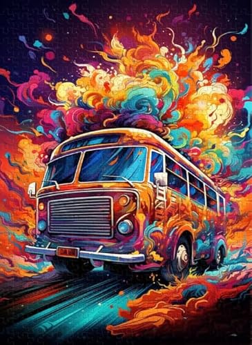 ZYHDK 1000 Stück ，Bunt Cars ，Abstract Kunst Puzzle ，Irregularity Puzzle ，Lustiges Personalisiertes Spielzeug ，Lernspiel Für Erwachsene Xd434Yk von ZYHDK