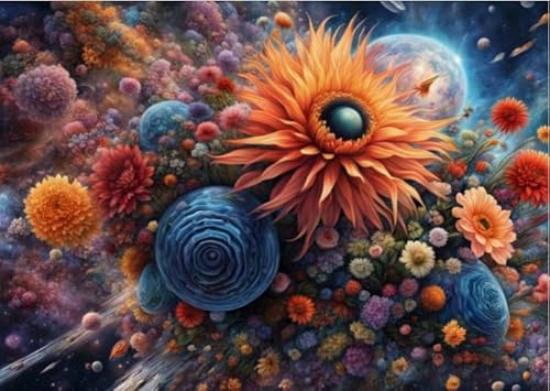 ZYHDK 1000 Stück ，Bunt Kunst Puzzle ， Flowers Painting,Lernspielzeug Für Erwachsene Puzzle ，Gedächtnisspiele Für Erwachsene Xd148Yk von ZYHDK