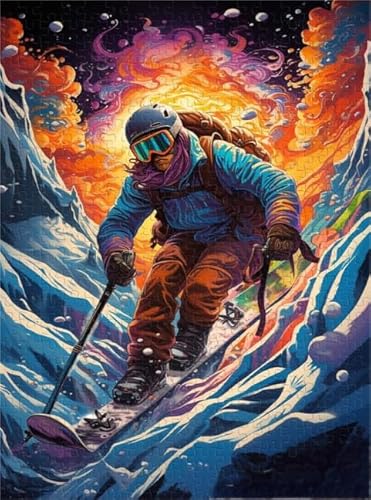 ZYHDK 1000 Stück Colourful Puzzle ，Irregularity Puzzle ，Skiings ，Lustiges Personalisiertes Spielzeug ，Lernspiel Für Erwachsene Xd52Yk von ZYHDK