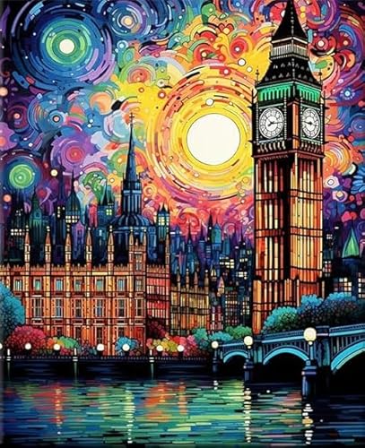 ZYHDK 1000 Stück Puzzle - Bunt Unregelmäßiges Puzzle - Abstract Cityscapes Oil Painting - for Lernspielzeug Für Die Familie Von Erwachsenen - Wall Art Gifts - Jz14Ap von ZYHDK