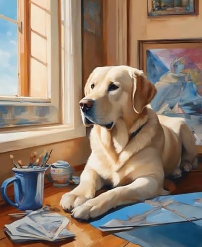 ZYHDK 1000 Stück Puzzle - Fun Art Puzzle - Labradors Retrievers Painting - Personalisiertes Spielzeug Für Erwachsene - Spiele Zur Stressreduzierung Für Die Ganze Familie - Jz31Ap von ZYHDK