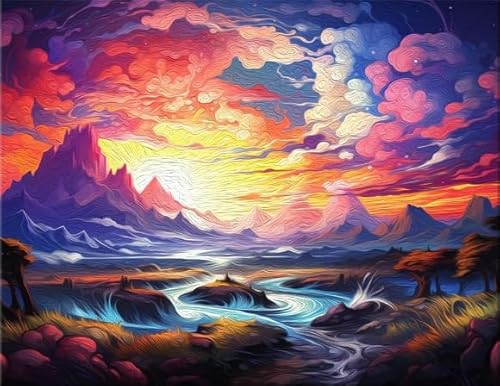 ZYHDK 1000 Stück Puzzles - Colorful Art Puzzle - Abstract Landscapes Posters - Gedächtnis Spiele Für Erwachsene - Lernspielzeug Für Die Ganze Familie - Jz266Ap von ZYHDK