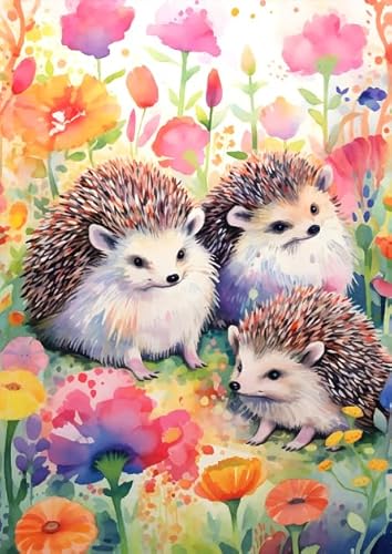 ZYHDK 1500 Stück ，Bunt Fun Puzzle ，Bilder ，Gifts ，Hedgehogss Abstract Painting ，Personalisiertes Spielzeug Für Erwachsene Für Kinder, Wx30Zk von ZYHDK