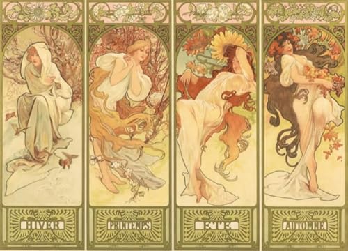 ZYHDK 1500 Stück ，Bunt Puzzles ，Bilder ，Gifts ，Alphonse.Mucha Illustrations ，Spiele Zur Stressreduzierung Für Die Ganze Familie ，Wand Kunst Dekoration,Qz68Ax von ZYHDK