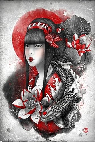 ZYHDK 1500 Stück ，Difficult Puzzle ，Poster ，Japanese Geishas Art Painting ，Spiele Zur Stressreduzierung Für Die Ganze Familie ，Heim Dekoration - Kz23Dw von ZYHDK