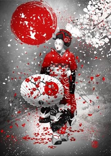 ZYHDK 1500 Stück ，Difficult Puzzle ，Poster ，Japanese Geishas Art Painting ，Spiele Zur Stressreduzierung Für Die Ganze Familie ，Heim Dekoration - Kz25Dw von ZYHDK