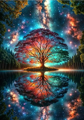 ZYHDK 1500 Stück ，Poster ，Difficult Puzzle ，Gifts ，Bunt ，Abstract Tree Art Bilder ，Spiele Zur Stressreduzierung Für Die Ganze Familie - Kz293Dw von ZYHDK