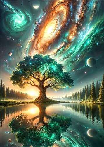 ZYHDK 1500 Stück ，Poster ，Difficult Puzzle ，Gifts ，Bunt ，Abstract Tree Art Bilder ，Spiele Zur Stressreduzierung Für Die Ganze Familie - Kz295Dw von ZYHDK