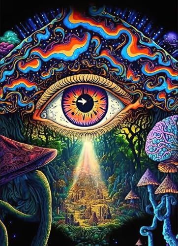 ZYHDK 1500 Stück ，Poster ，Difficult Puzzle ，Gifts ，Bunt ，Eyess Surreal Painting ，Stressabbau-Spiel Für Erwachsene, Kunstbild - Kz251Dw von ZYHDK