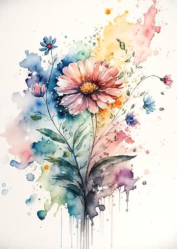 ZYHDK 1500 Stück - Bilder - Gifts - Bunt Puzzle - Flowers Watercolor - Elderly Gedächtnis-Erkennungs Spiels - Wand Kunst Dekoration - Yz431Wk von ZYHDK