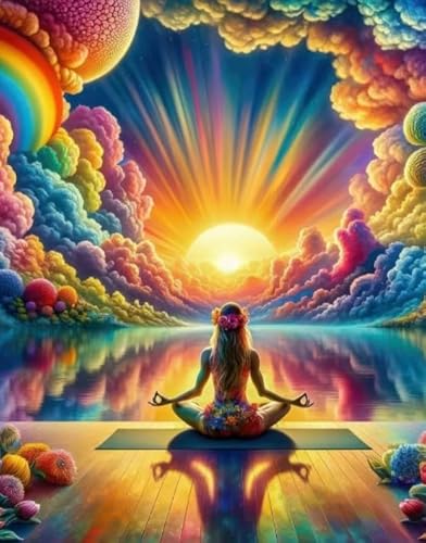 ZYHDK Abstract Yogass Painting ，Puzzles 1000 Stück ，Colourful Puzzle ，Gedächtnis Spiele Für Erwachsene ，Spielzeug Zum Stressabbau Für Die Ganze Familie Xd237Yk von ZYHDK