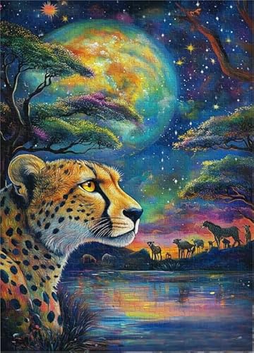 ZYHDK Bunt Leopards Posters ，Puzzles 1000 Stück ，Abstract Kunst Puzzle ，Lernspiele Für Erwachsene ， Personalisiertes Challenge-Spielzeug Xd154Yk von ZYHDK