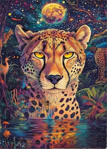 ZYHDK Bunt Leopards Posters ，Puzzles 1000 Stück ，Abstract Kunst Puzzle ，Lernspiele Für Erwachsene ， Personalisiertes Challenge-Spielzeug Xd158Yk von ZYHDK