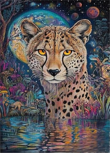 ZYHDK Bunt Leopards Posters ，Puzzles 1000 Stück ，Abstract Kunst Puzzle ，Lernspiele Für Erwachsene ， Personalisiertes Challenge-Spielzeug Xd159Yk von ZYHDK