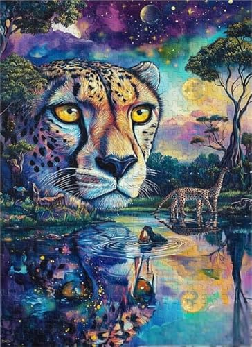 ZYHDK Bunt Leopards Posters ，Puzzles 1000 Stück ，Abstract Kunst Puzzle ，Lernspiele Für Erwachsene ， Personalisiertes Challenge-Spielzeug Xd160Yk von ZYHDK