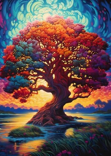 ZYHDK Puzzle 1000 Stück ，Bunt Irregular Puzzles ，Abstract Treess Posters ，Gedächtnisspiele Für Erwachsene ，Spielzeug Zum Stressabbau Für Die Ganze Familie Xd172Yk von ZYHDK
