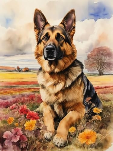 ZYHDK Puzzle 1500 Stück, Art Puzzle, German Shepherds Oil Painting, Personalisiertes Spielzeug Für Erwachsene, Lustiges Personalisiertes Spielzeug Gifts, Dh348Sz von ZYHDK