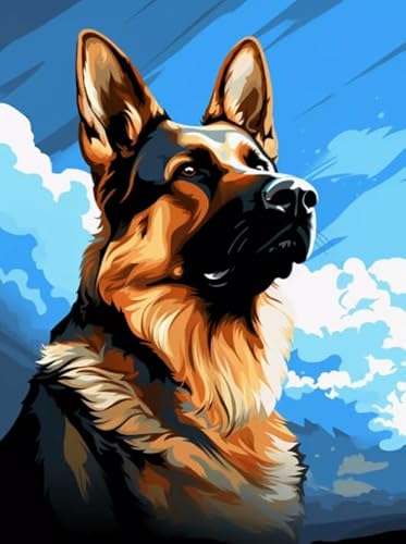 ZYHDK Puzzle 1500 Stück, Art Puzzle, German Shepherds Oil Painting, Personalisiertes Spielzeug Für Erwachsene, Lustiges Personalisiertes Spielzeug Gifts, Dh352Sz von ZYHDK