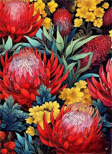 ZYHDK Puzzles 1000 Stück ，Irregular Kunst Puzzle ，Chrysanthemum Painting ，Colourful Flowers ，Gedächtnisspiele Für Erwachsene ，Spielzeug Zum Stressabbau Für Die Ganze Familie Xd149Yk von ZYHDK