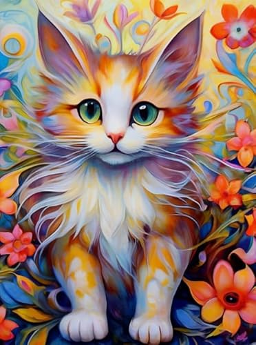 ZYHDK Puzzles 1000 Stück - Colorful Posters - Cat Oil Painting - Puzzle-Herausforderungs Spielzeug Für Die Ganze Familie - Memory-Spiel Für Senioren - Home Wall Art Gifts - Jz76Ap von ZYHDK