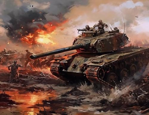 ZYHDK Puzzles 1000 Stück - Unregelmäßiges Kunst Puzzle - Retro Tank Oil Painting - Lernspiele Für Erwachsene - Personalisiertes Challenge-Spielzeug - Jz41Ap von ZYHDK