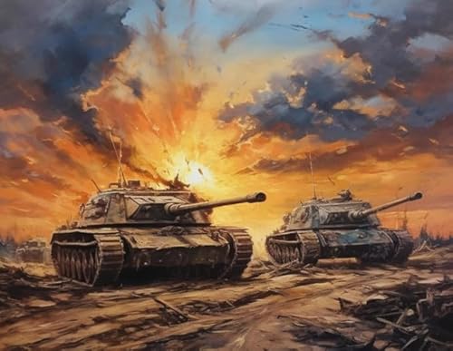 ZYHDK Puzzles 1000 Stück - Unregelmäßiges Kunst Puzzle - Retro Tank Oil Painting - Lernspiele Für Erwachsene - Personalisiertes Challenge-Spielzeug - Jz42Ap von ZYHDK