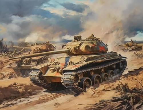 ZYHDK Puzzles 1000 Stück - Unregelmäßiges Kunst Puzzle - Retro Tank Oil Painting - Lernspiele Für Erwachsene - Personalisiertes Challenge-Spielzeug - Jz45Ap von ZYHDK