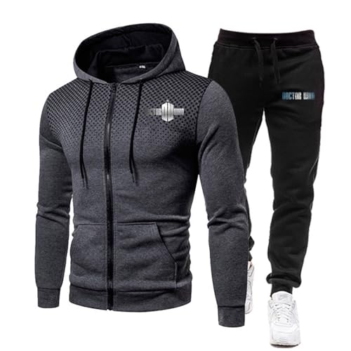 ZYHJZ 2-teiliger Trainingsanzug für Herren für Doctor Who, modische Kapuzenpullover, Sweatsuit-Sets, Workout-Oberteil und -Unterteil, Sport-Jogging-Outfits, trendiger Jackenanzug,Grey-XXL ZYHJZ 2-teiliger Trainingsanzug für Herren für Doctor Who, modische Kapuzenpullover, Sweatsuit-Sets, Workout-Oberteil und -Unterteil, Sport-Jogging-Outfits, trendiger Jackenanzug,Grey-XXL von ZYHJZ