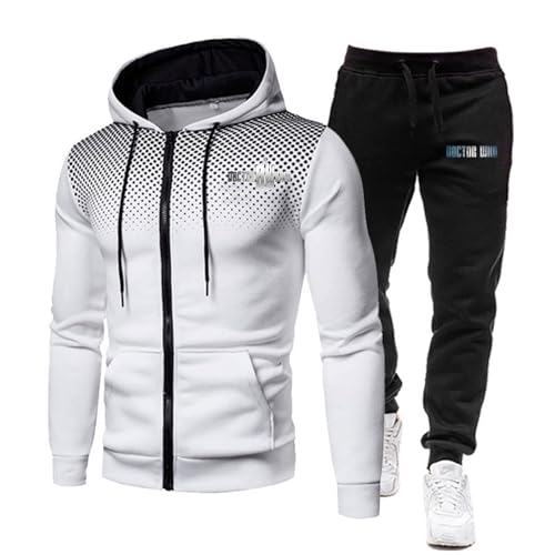 ZYHJZ 2-teiliger Trainingsanzug für Herren für Doctor Who, modische Kapuzenpullover, Sweatsuit-Sets, Workout-Oberteil und -Unterteil, Sport-Jogging-Outfits, trendiger Jackenanzug,White-XXL ZYHJZ 2-teiliger Trainingsanzug für Herren für Doctor Who, modische Kapuzenpullover, Sweatsuit-Sets, Workout-Oberteil und -Unterteil, Sport-Jogging-Outfits, trendiger Jackenanzug,White-XXL von ZYHJZ