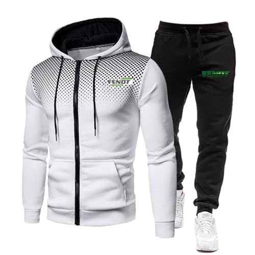 ZYHJZ 2-teiliges Polo-Trainingsanzugset für Herren von FENDT, langärmliges Kapuzenpullover-Activewear-Set, Sweatshirt und Jogginghose mit Reißverschluss, Oberteile und Hosen,White-XXL ZYHJZ 2-teiliges Polo-Trainingsanzugset für Herren von FENDT, langärmliges Kapuzenpullover-Activewear-Set, Sweatshirt und Jogginghose mit Reißverschluss, Oberteile und Hosen,White-XXL von ZYHJZ