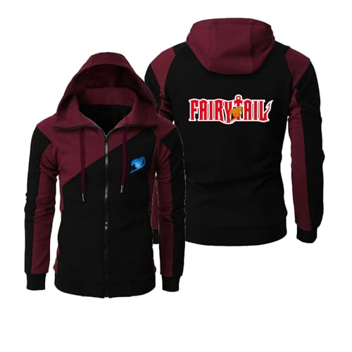 ZYHJZ Herren-Fleece-Kapuzenpullover mit Reißverschluss für FAIRY TAIL, lässiger Kapuzenpullover für Erwachsene in Kontrastfarbe, langärmeliges, warmes Oberteil Mantel,Wine red-S ZYHJZ Herren-Fleece-Kapuzenpullover mit Reißverschluss für FAIRY TAIL, lässiger Kapuzenpullover für Erwachsene in Kontrastfarbe, langärmeliges, warmes Oberteil Mantel,Wine red-S von ZYHJZ