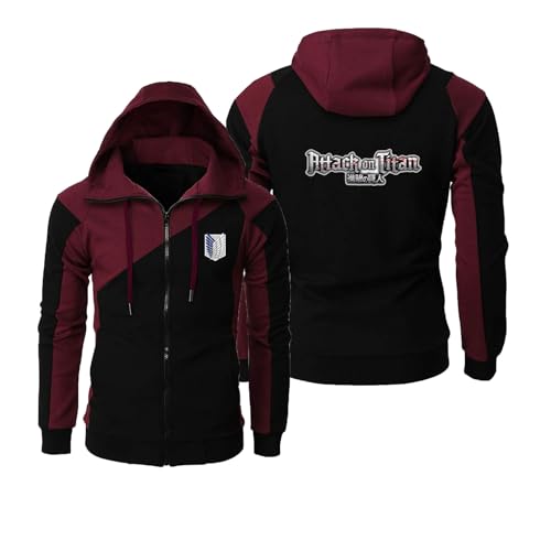 ZYHJZ Herren-Kapuzenjacken mit Reißverschluss für Attack Titan, lässige Sportbekleidung mit Reißverschluss, weiche und strapazierfähige Sweatshirt-Oberbekleidung,Wine red-XXL ZYHJZ Herren-Kapuzenjacken mit Reißverschluss für Attack Titan, lässige Sportbekleidung mit Reißverschluss, weiche und strapazierfähige Sweatshirt-Oberbekleidung,Wine red-XXL von ZYHJZ