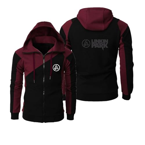 ZYHJZ Herren-Kapuzenpullover mit durchgehendem Reißverschluss, Sweatshirtjacken für Linkin Park, leichter Kapuzenpullover, Langarmshirts, Frühling/Herbst, Sportbekleidung,Wine red-L ZYHJZ Herren-Kapuzenpullover mit durchgehendem Reißverschluss, Sweatshirtjacken für Linkin Park, leichter Kapuzenpullover, Langarmshirts, Frühling/Herbst, Sportbekleidung,Wine red-L von ZYHJZ