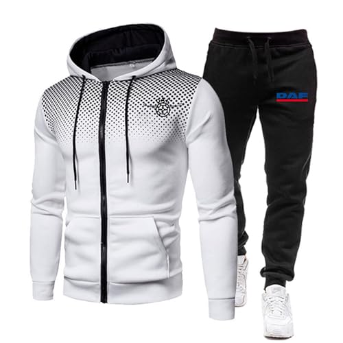 ZYHJZ Herren-Trainingsanzug, komplettes Set, Trainingsanzüge für DAF, Jogginganzug, Sweatsuit, 2-teilig, Frühling/Herbst, leichter Trainingsanzug, Sportanzug, Unisex-Jogginganzug-Set,White-XL ZYHJZ Herren-Trainingsanzug, komplettes Set, Trainingsanzüge für DAF, Jogginganzug, Sweatsuit, 2-teilig, Frühling/Herbst, leichter Trainingsanzug, Sportanzug, Unisex-Jogginganzug-Set,White-XL von ZYHJZ