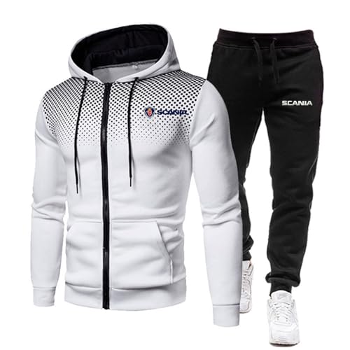 ZYHJZ Kapuzenpullover-Trainingsanzug für Herren, komplettes Set für SCANIA, langärmliges Kapuzenpullover- und Jogginghosen-Set, 2-teilig, stilvoller Jogginganzug mit Buchstabendruck,White-L ZYHJZ Kapuzenpullover-Trainingsanzug für Herren, komplettes Set für SCANIA, langärmliges Kapuzenpullover- und Jogginghosen-Set, 2-teilig, stilvoller Jogginganzug mit Buchstabendruck,White-L von ZYHJZ