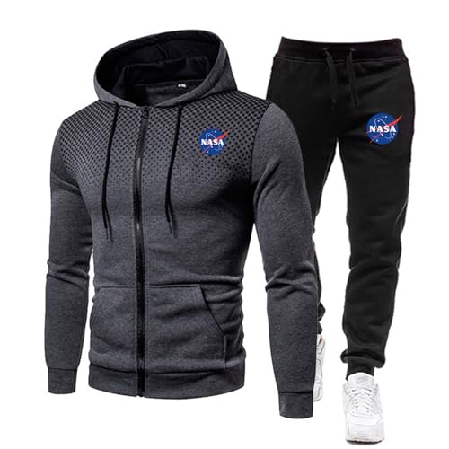 ZYHJZ Trainingsanzug-Set für Herren für NA-sa, sportlicher Lauf- und Jogginganzug, sportlicher Trainingsanzug mit Kapuze für Teenager, vielseitige Freizeitsportbekleidung,Grey-L ZYHJZ Trainingsanzug-Set für Herren für NA-sa, sportlicher Lauf- und Jogginganzug, sportlicher Trainingsanzug mit Kapuze für Teenager, vielseitige Freizeitsportbekleidung,Grey-L von ZYHJZ