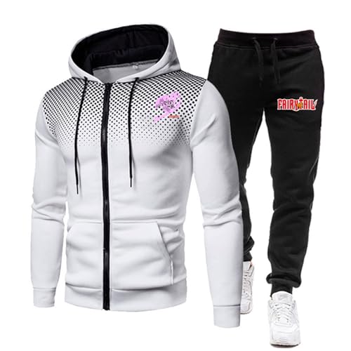 ZYHJZ Trainingsanzug für Herren, komplettes Set für FAIRY TAIL, langärmeliges Kapuzenpullover- und Jogginghosen-Set, Hoodie-Jogging-Set, 2-teilig, modisch, lässig, sportlich,White-XXL ZYHJZ Trainingsanzug für Herren, komplettes Set für FAIRY TAIL, langärmeliges Kapuzenpullover- und Jogginghosen-Set, Hoodie-Jogging-Set, 2-teilig, modisch, lässig, sportlich,White-XXL von ZYHJZ